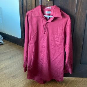 Mens red VanHeusen long sleeve dress shirt